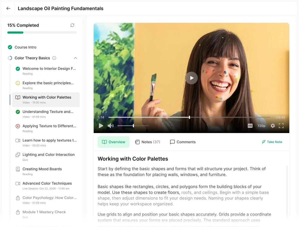 Tutor LMS Student Course Player Experience